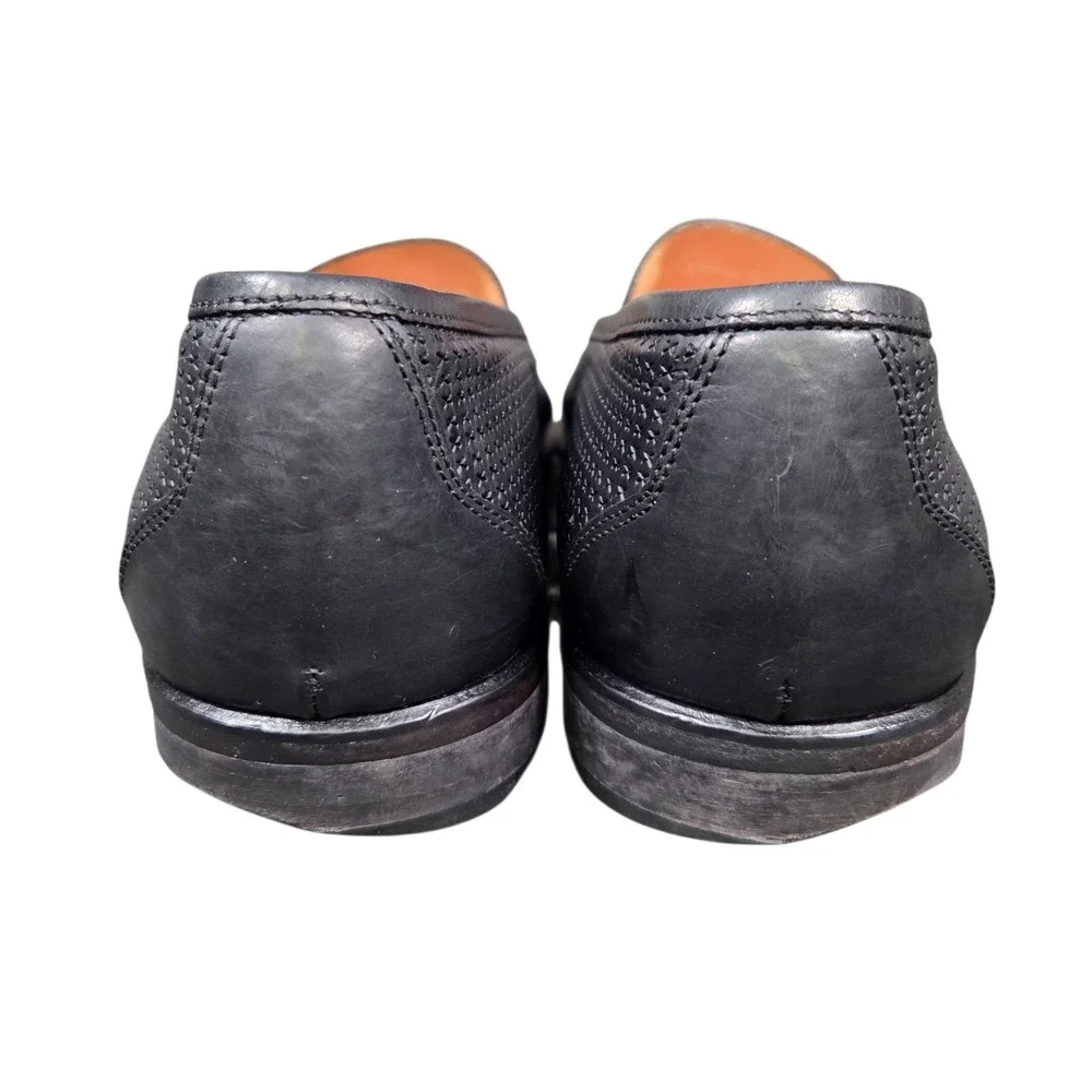 Martin Dingman Woven Leather‎ Dress Penny Loafer Shoes Men's 8.5 Black Designer